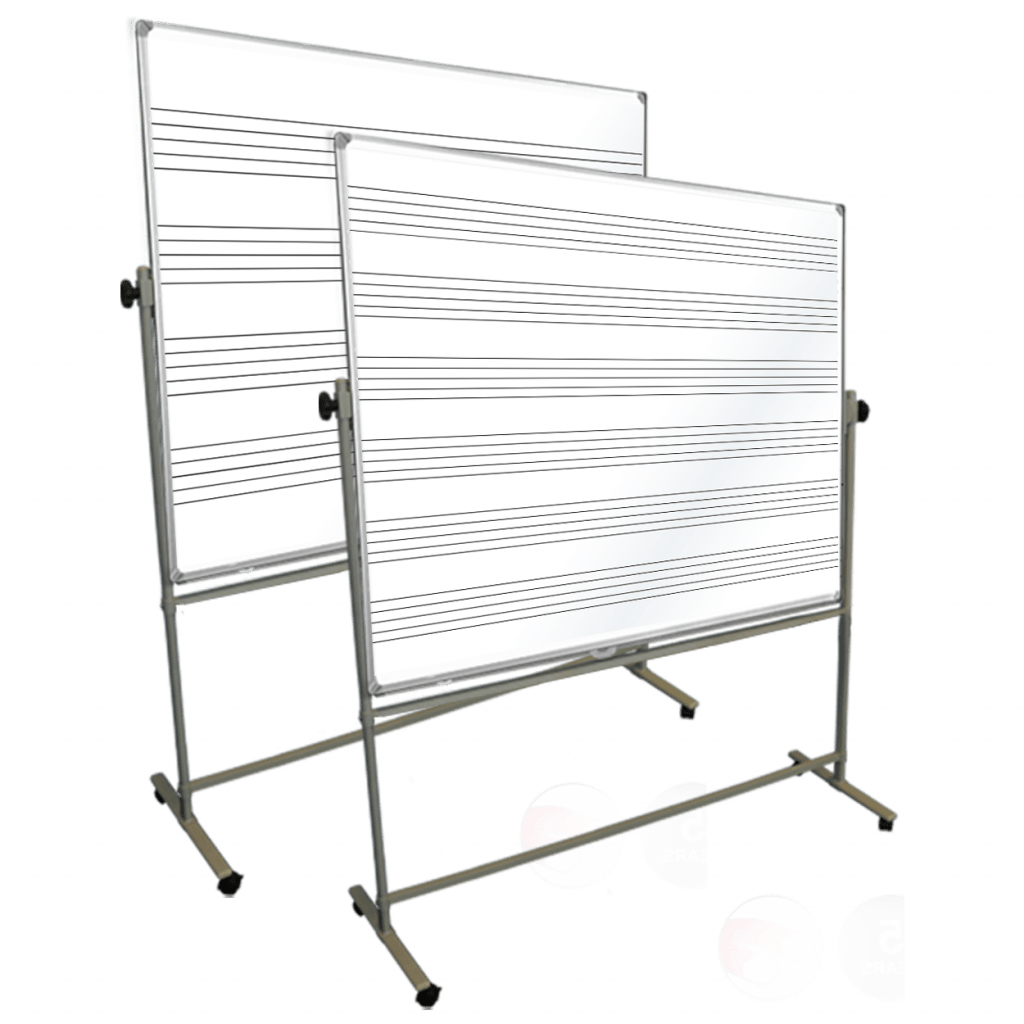 Pre-Printed Mobile Music Whiteboards on lockable wheels