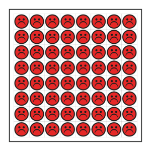 Magnetic Printed Vinyl Indicator Face- Sad Face Red