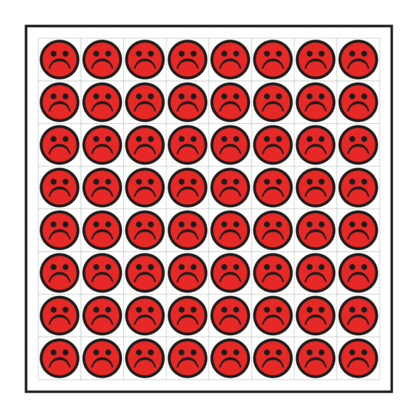 Magnetic Printed Vinyl Indicator Face- Sad Face Red