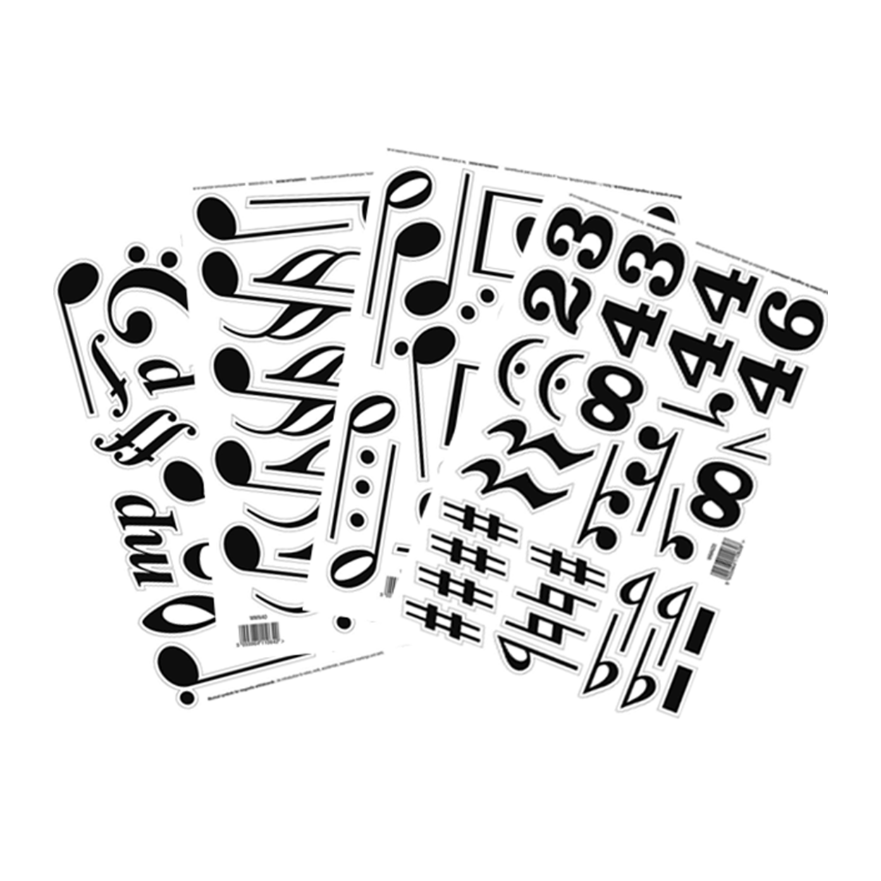 Music Notes & Symbols (Pack of 4 separate sheets) Magiboards USA