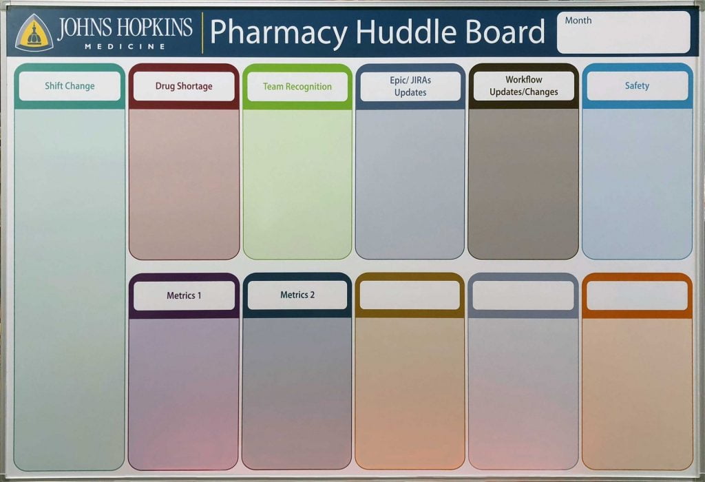 Huddle Whiteboard for Johns Hopkins Medicine LEAN Healthcare