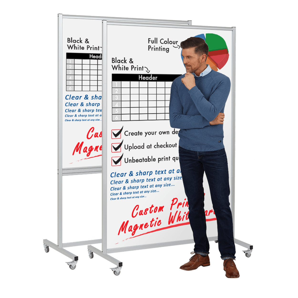 Heavy Duty Whiteboard Magnets for Work & Study (White
