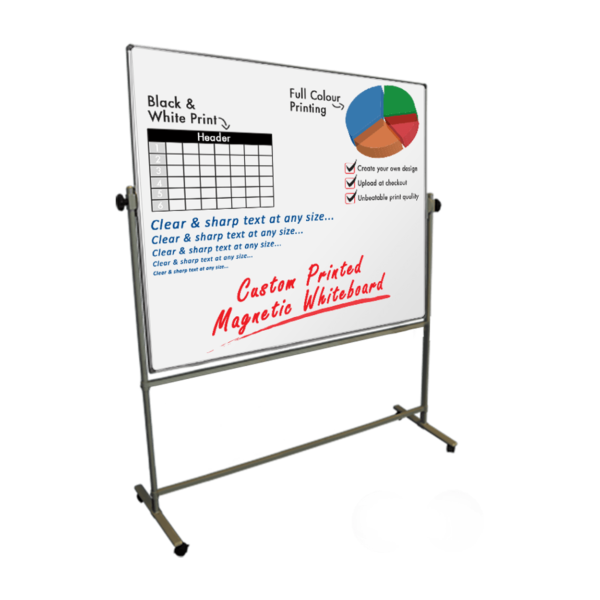 Magnetic Reversable Mobile Whiteboards Custom Printed