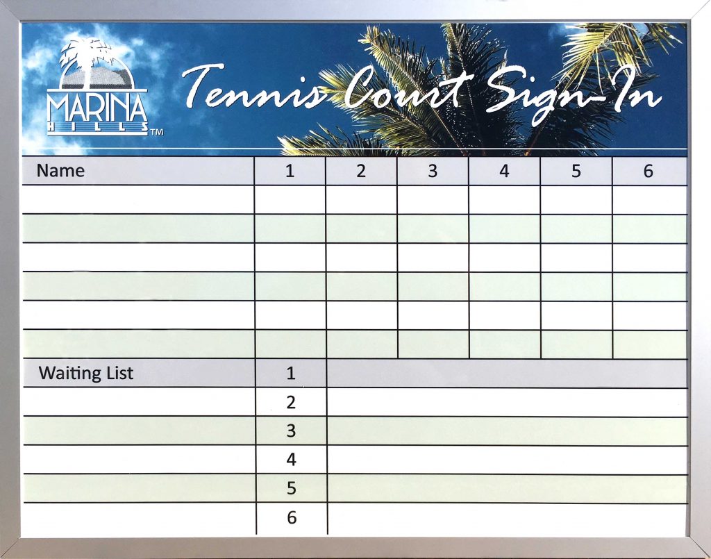 Tennis Court Sign In 24x19 Tennis Court Sign In 24x19