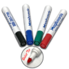 Pack of 4 Dry Erase Markers with bullet tip