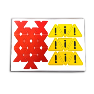 Magnetic “X” and Warning Triangles