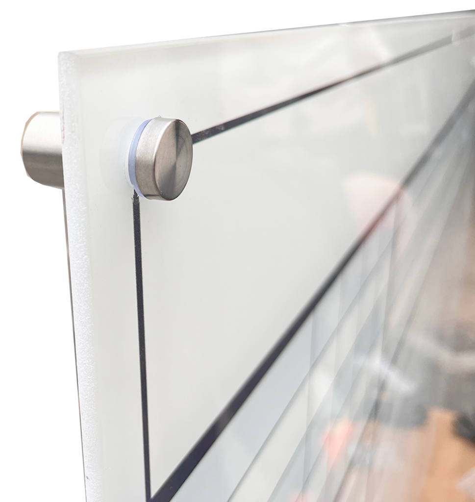 Custom Printed Glass Board - Corner - Standoffs