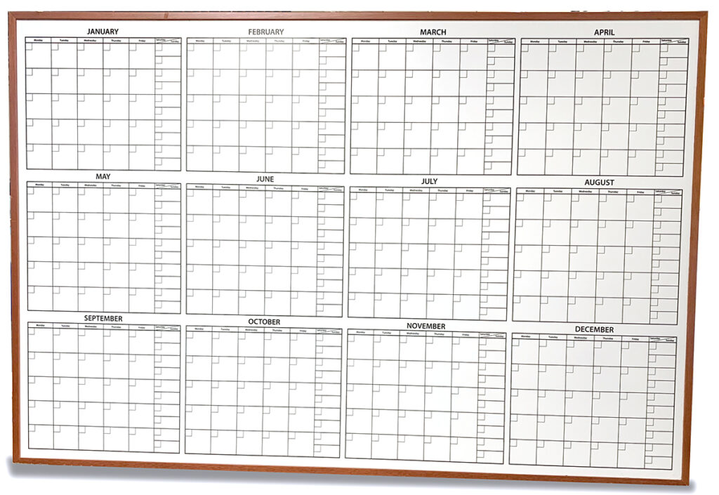 At-A-Glance Magnetic Whiteboard Calendar wood framing