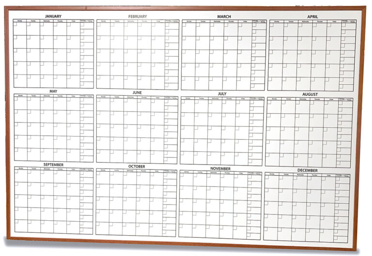 At-A-Glance Magnetic Whiteboard Calendar wood framing