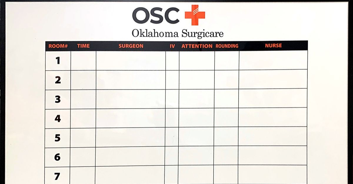 Using Custom-Printed Whiteboards for Surgery Scheduling